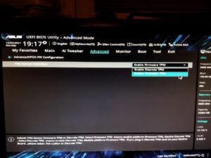 Enable Firmware TPM