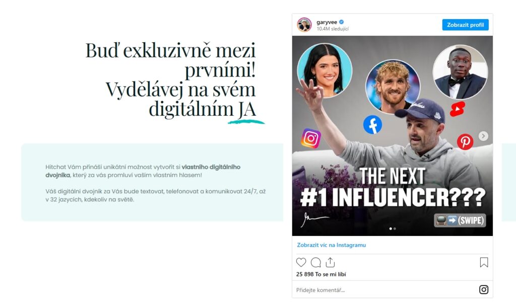 Hitchat Dvojce AI dvojnik