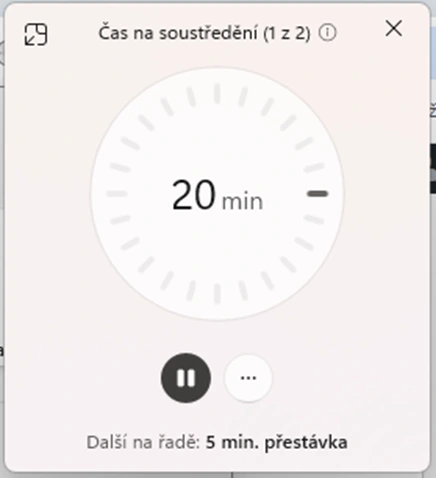Soustředění ve Windows 11 Nastavení režimu soustředění